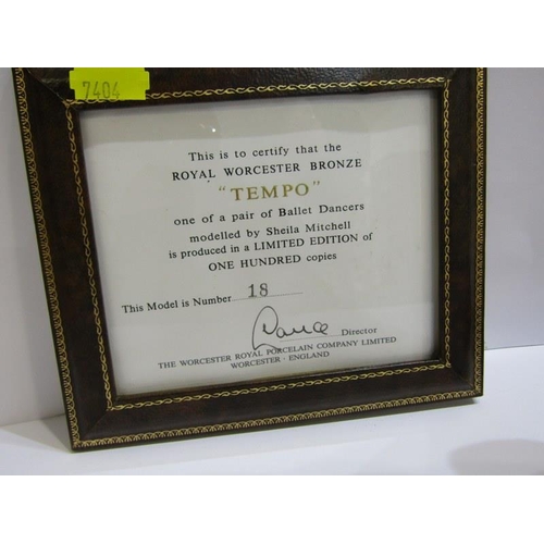 97 - ROYAL WORCESTER BRONZE, Tempo limited edition with certificate, 31cm height