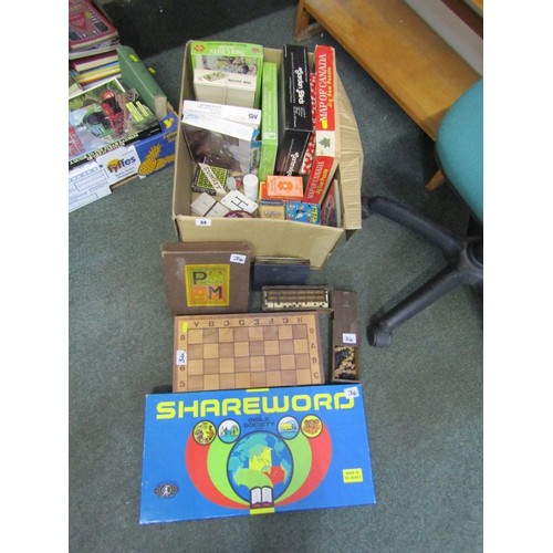 34 - BOARD GAMES, box of vintage and later board games