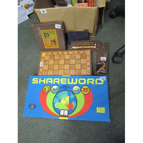 34 - BOARD GAMES, box of vintage and later board games