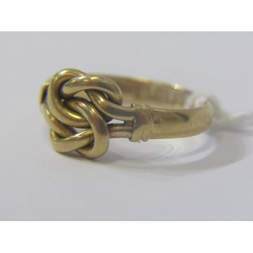 29 - 18ct GOLD KNOT RING, 18ct yellow gold knot ring, size P/Q, 4 grams