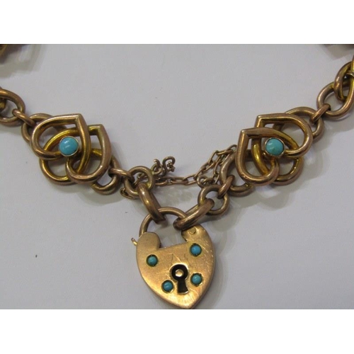 32 - VINTAGE GOLD BRACELET WITH PADLOCK CLASP, 9ct yellow gold fancy bracelet with padlock clasp, the bra... 