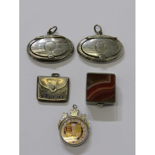 35 - 2 SIMILAR SILVER MINIATURE COMPACTS, of oval form, each with engine turned decoration, 4.5cm width, ... 