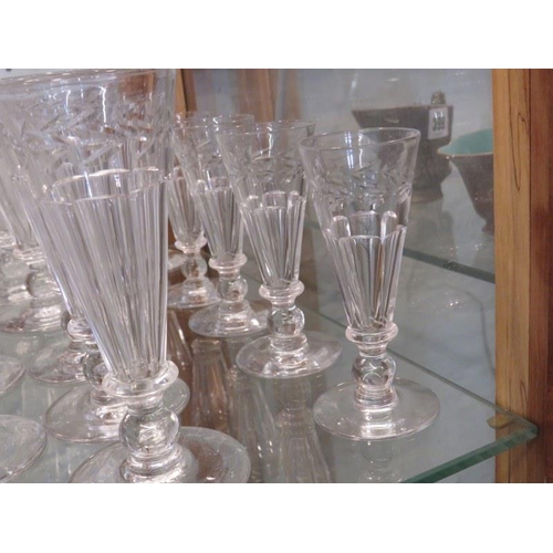 CUT GLASS, good selection of matching cut glass tableware