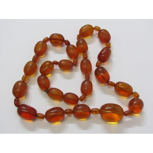 38 - AMBER BEADS, string of graduated amber beads, 28