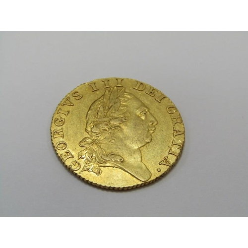 4 - GEORGE III GOLD GUINEA, 1787,  Spade Guinea 5th laureate Head, high grade, 24mm diameter