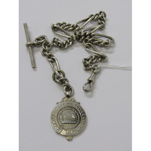 61 - SILVER POCKET WATCH CHAIN, 13