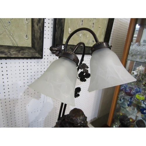 103 - BRONZE FIGURE BASE TABLE LAMP, 