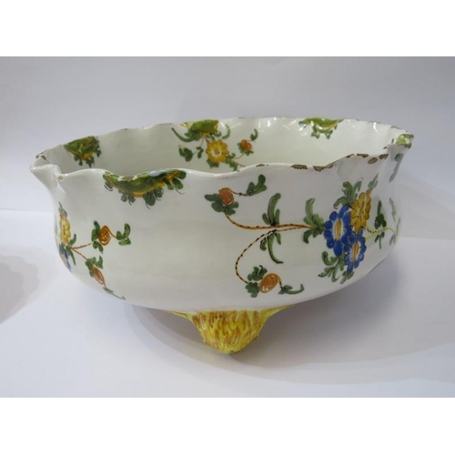 16 - ITALIAN POTTERY, Cantagalli foliate decorated bowl pair of matching comports & a pair of fluted cups... 