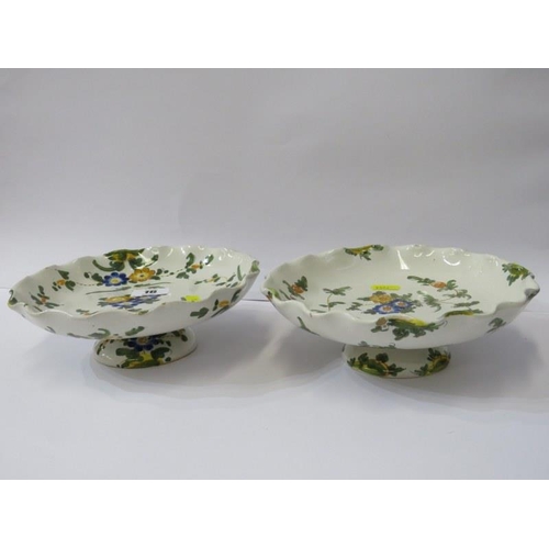 16 - ITALIAN POTTERY, Cantagalli foliate decorated bowl pair of matching comports & a pair of fluted cups... 