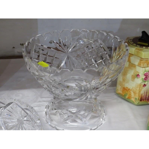 20 - CUT GLASS, 3 quality cut glass fruit bowls