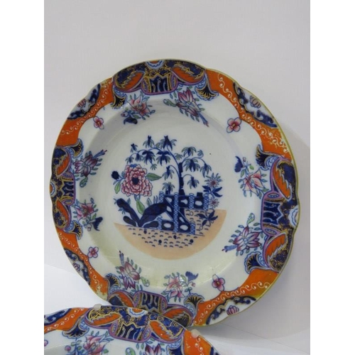 23 - COPELAND IRONSTONE, pair of flow blue dessert plates 