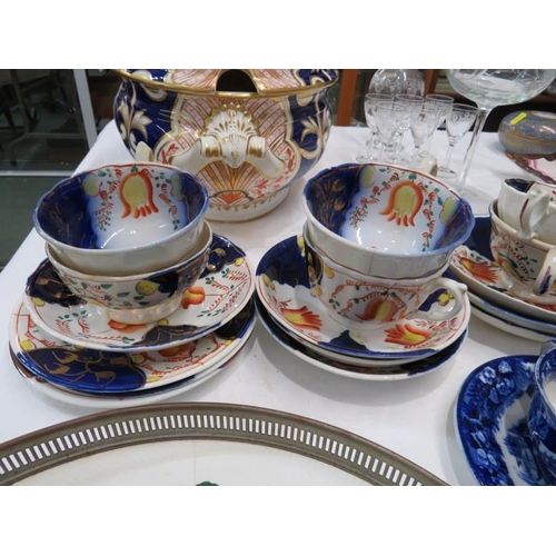 45 - IRONSTONE, 2 antique Ironstone mugs; 