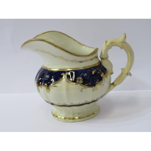 9 - EARLY 19TH CENTURY TEAWARE, gilded blue part tea set, pattern number 695