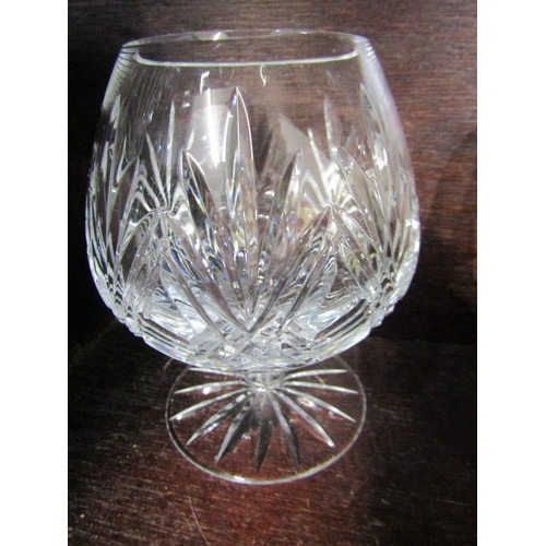 92 - CUT GLASS, set of 6 cut glass brandy balloons