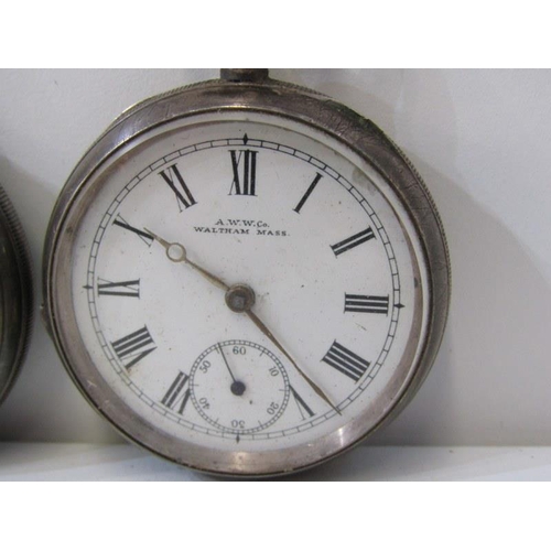 58 - 2 SILVER CASED POCKET WATCHES, 1 Waltham & Co. & 1 other, both in un-tested condition