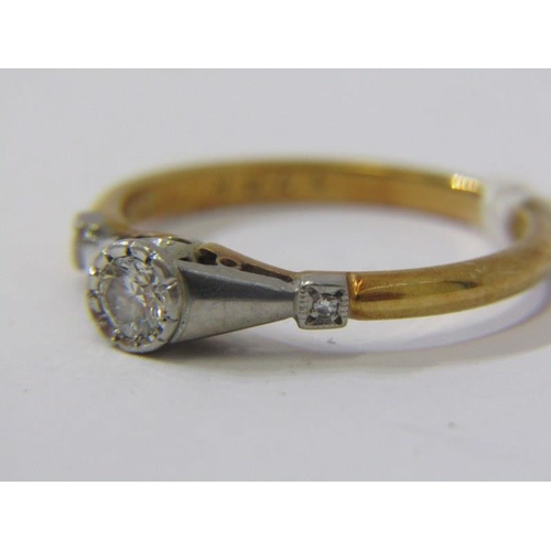 173 - SOLITAIRE DIAMOND RING, 18ct yellow gold ring set a solitaire round brilliant cut diamond of approx ... 