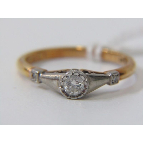 173 - SOLITAIRE DIAMOND RING, 18ct yellow gold ring set a solitaire round brilliant cut diamond of approx ... 