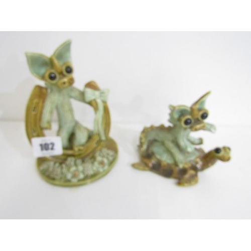 102 - YARE DRAGONS, 2 pottery figures