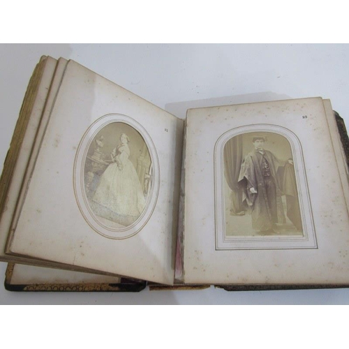 106 - VICTORIAN PORTRAIT PHOTOGRAPH ALBUM, in gilded mother-of-pearl papier mache casing