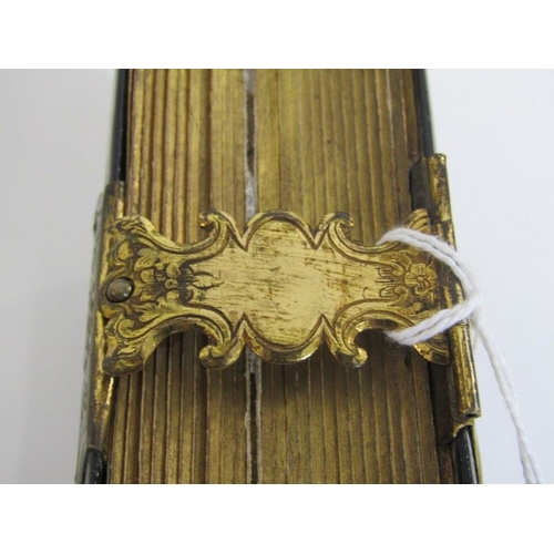 106 - VICTORIAN PORTRAIT PHOTOGRAPH ALBUM, in gilded mother-of-pearl papier mache casing