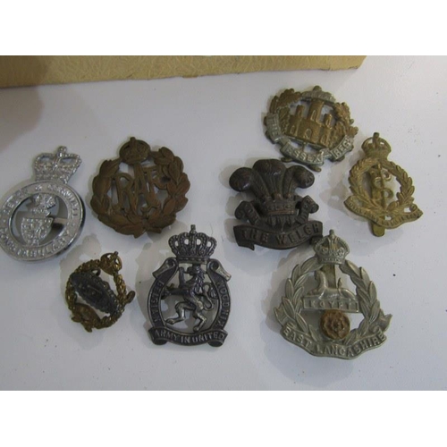 110 - MILITARY BADGES, collection of military badges, buttons, pocket compass, etc