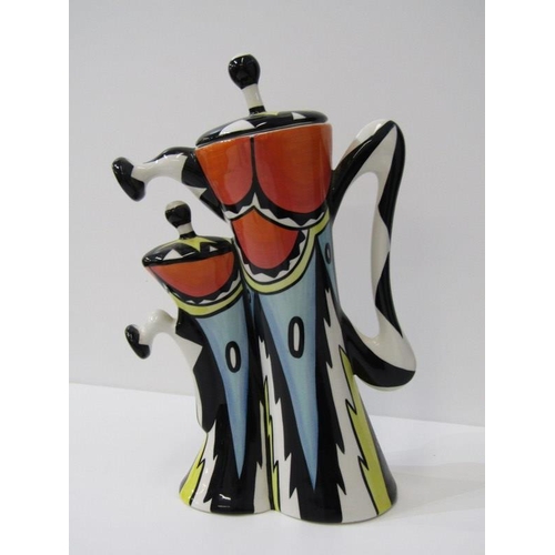 12 - LORNA BAILEY, collector's club coffee pot, 35cm height also Nao Christ figure & comical cat teapot