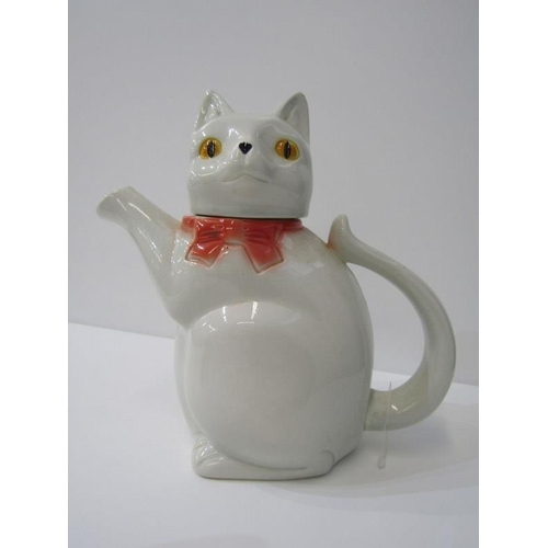 12 - LORNA BAILEY, collector's club coffee pot, 35cm height also Nao Christ figure & comical cat teapot