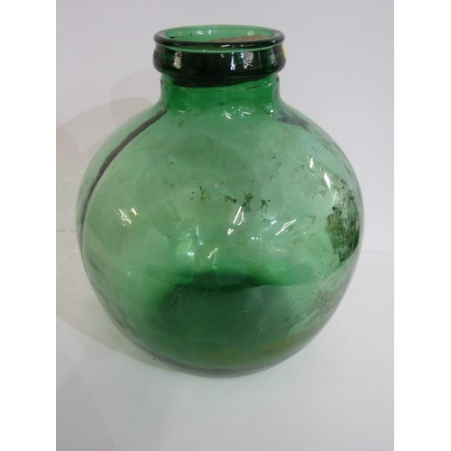 125 - LARGE GREEN GLASS CARBOY, 55cm height