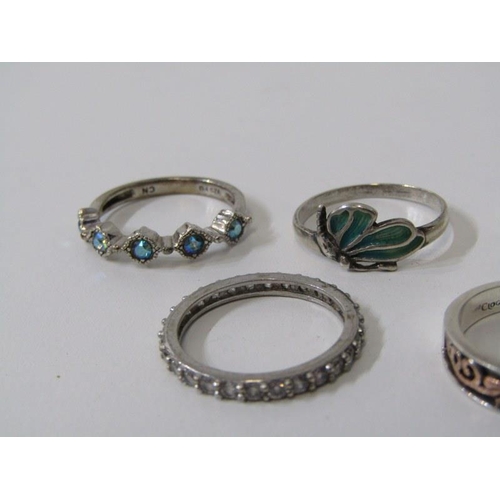 137 - SILVER RINGS, 7 assorted silver rings, mostly stone set, various sizes