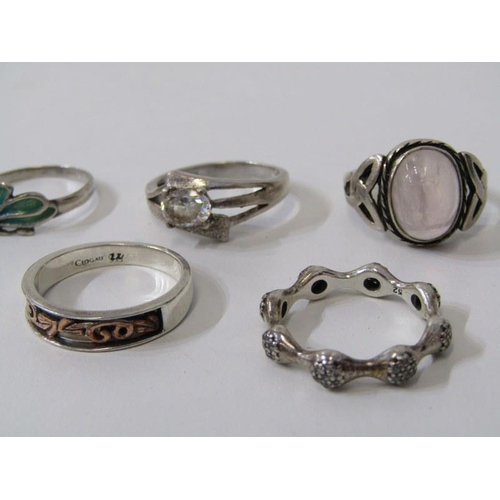 137 - SILVER RINGS, 7 assorted silver rings, mostly stone set, various sizes