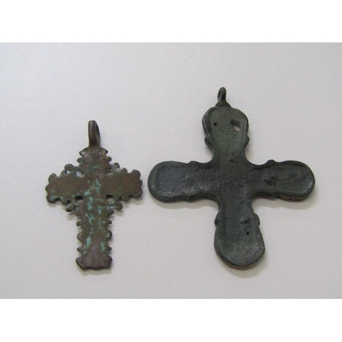 151 - EARLY EUROPEAN CROSSES/PENDANT, a collection of 5 Eastern European pendant crosses, probably 17th-19... 