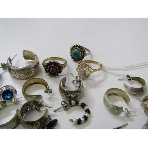 162 - EARRINGS, a large collection of silver & white metal earrings