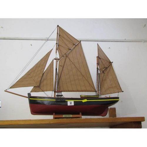 17 - MARITIME, a ship model of Brixham trawler, 57cm height