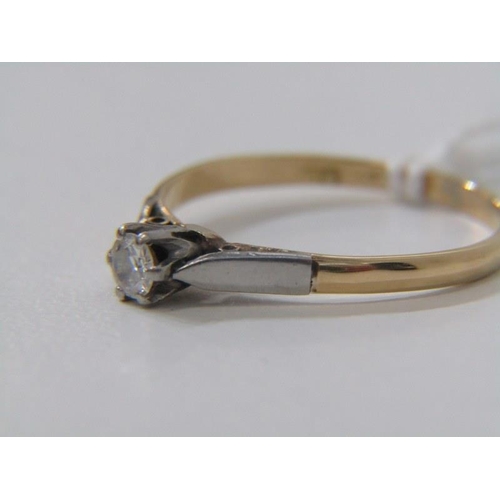 200 - DIAMOND SOLITAIRE RING, 18ct yellow gold ring set a diamond approx 0.25ct, size Q