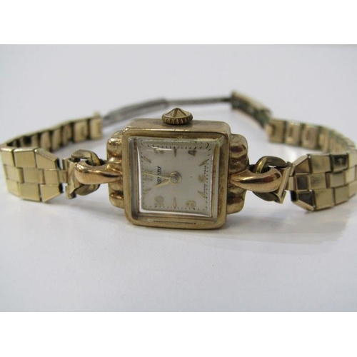 231 - LADY'S WRIST WATCHES, Rotary gold cased wrist watch with square face, together with 3 other lady's w... 