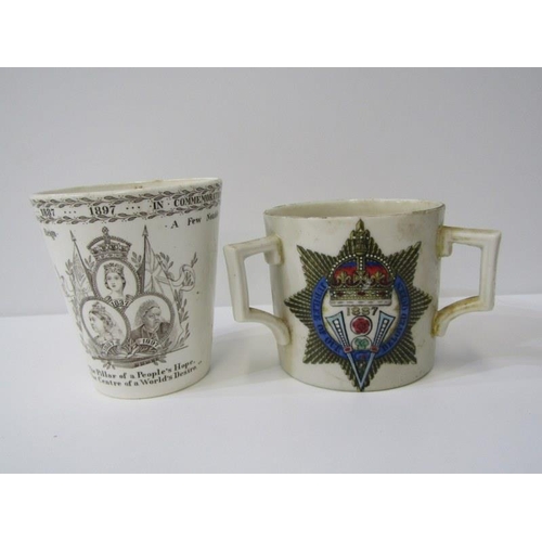 34 - COMMEMORATIVE, Minton, 1897, Jubilee tumbler by Mortlock's, Edward VII, 1902, enamelled beaker, 3 go... 