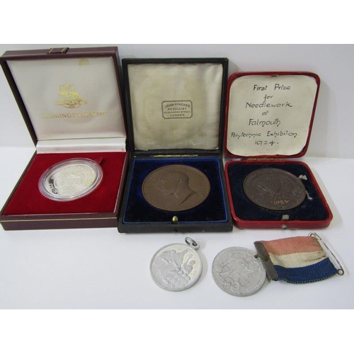 363 - MEDALLIONS, 2 Cornwall County Council medallions in fitted cases, 1 bronze and 1 silver, Victorian P... 