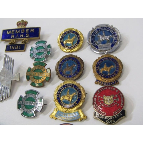 COLLECTION OF ENAMELED BADGES, including Royal British Legion, NATO ...