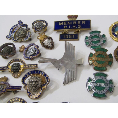 365 - COLLECTION OF ENAMELED BADGES, including Royal British Legion, NATO, British Horse and Pony Club etc... 