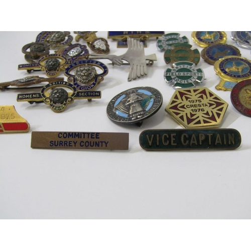 365 - COLLECTION OF ENAMELED BADGES, including Royal British Legion, NATO, British Horse and Pony Club etc... 