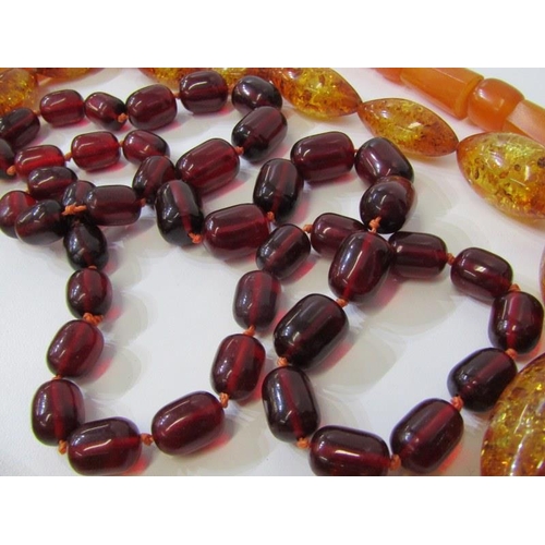 369 - AMBER STYLE NECKLACES, 3 amber style necklaces 2 x 24'', 1 x 20'' in length