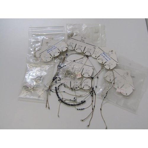 373 - SILVER JEWELLERY, large selection of new silver jewellery including bracelets, earrings etc. All bag... 