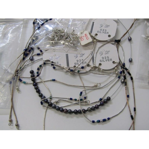 373 - SILVER JEWELLERY, large selection of new silver jewellery including bracelets, earrings etc. All bag... 