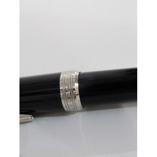 383 - MONT BLANC PEN, Mont Blanc black and chrome cased ball point pen