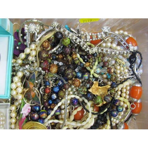 393 - COSTUME JEWELLERY, collection of beaded necklaces, faux pearls, bangle and earring set. etc