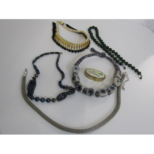 397A - COSTUME JEWELLERY, South American bead necklace, together with other beaded necklaces, choker style,... 