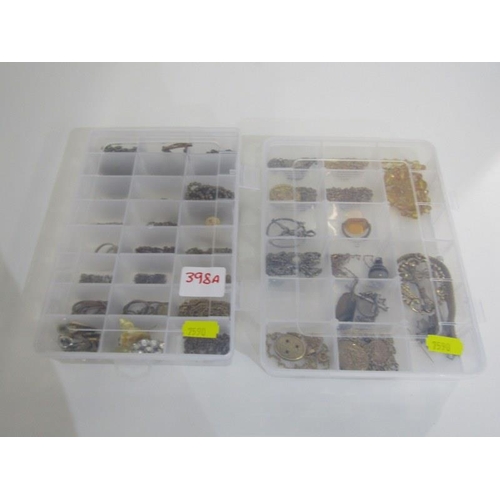 398A - PLASTIC TRAYS OF COSTUME JEWELLERY, trays of assorted bracelets, necklaces, stoneset bar brooches, t... 