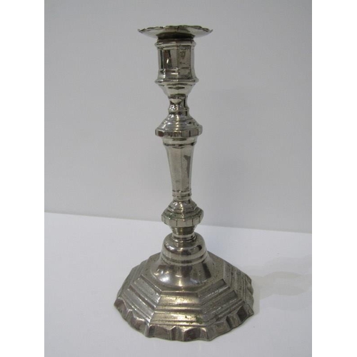 42 - SILVERPLATE, Victorian plated goblet, Georgian design chrome candlestick & other plated ware