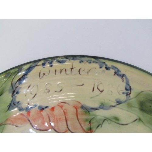 47 - STUDIO POTTERY, Paul Jackson signed shallow butterfly bowl, 29 cm diameter