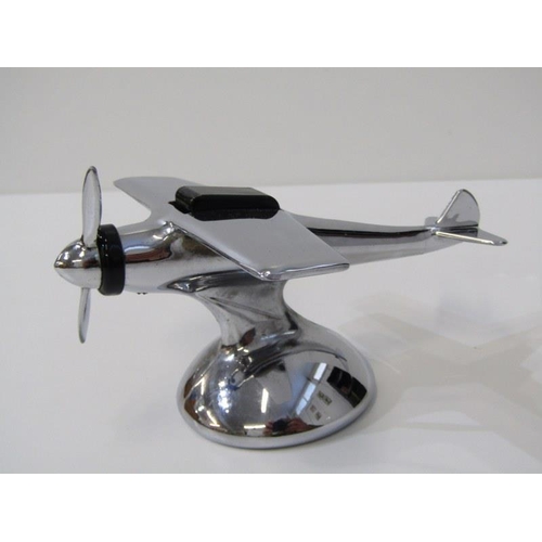 6 - ART DECO STYLE, a chrome monoplane design table lighter, American patent 15cm length